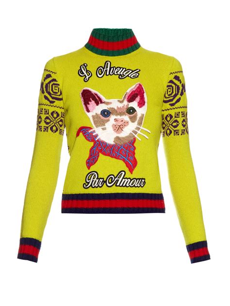 gucci cat sweater cheap